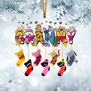 Personalized Gifts For Grandma Cartoon Socks Christmas Ornament 04XQDT251024 - Ornament - GoDuckee