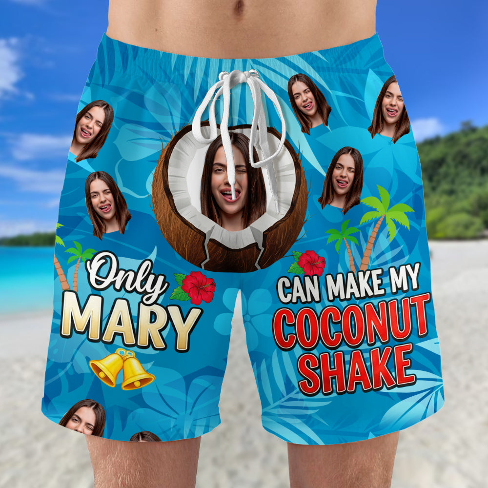 Funny Men's Beach Shorts Custom Photo Gifts For Him 02ohtn250725 - Shorts and Pants - GoDuckee