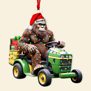 Personalized Christmas Gifts, Big Foot And Lawn Tractor Ornament 04OHQN260924 - Ornament - GoDuckee