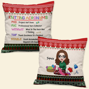 Personalized Gifts For Knitting Lover Pillow Knitting Acronym 03xqqn060824hh - Pillow - GoDuckee