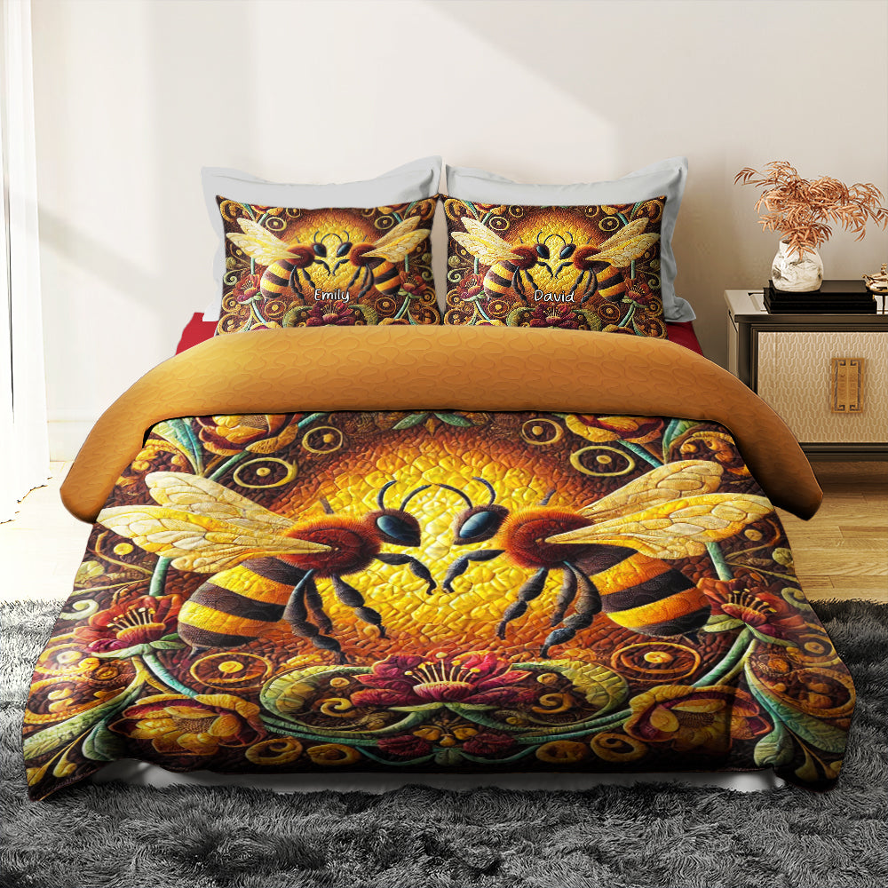 Personalized Gifts For Bee Couple Quilt Bedding Set Special Line 06tgqn100125 - Blanket - GoDuckee