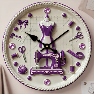 Sewing Room Hanging Wall Clock Personalized Gifts For Sewers 05PADT231225 - Hanging Wall Clock - GoDuckee
