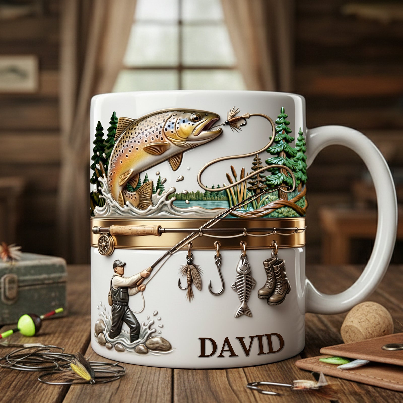 Hooked on Fishing White Coffee Mug - Personalized Gift For Fishing Lovers 02PALU201225 - Coffee Mug - GoDuckee