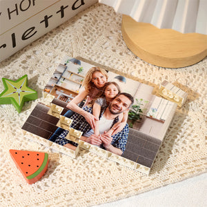 Happy Family, Custom Photo Building Blocks Puzzle, Family Gifts - Home Decor - GoDuckee