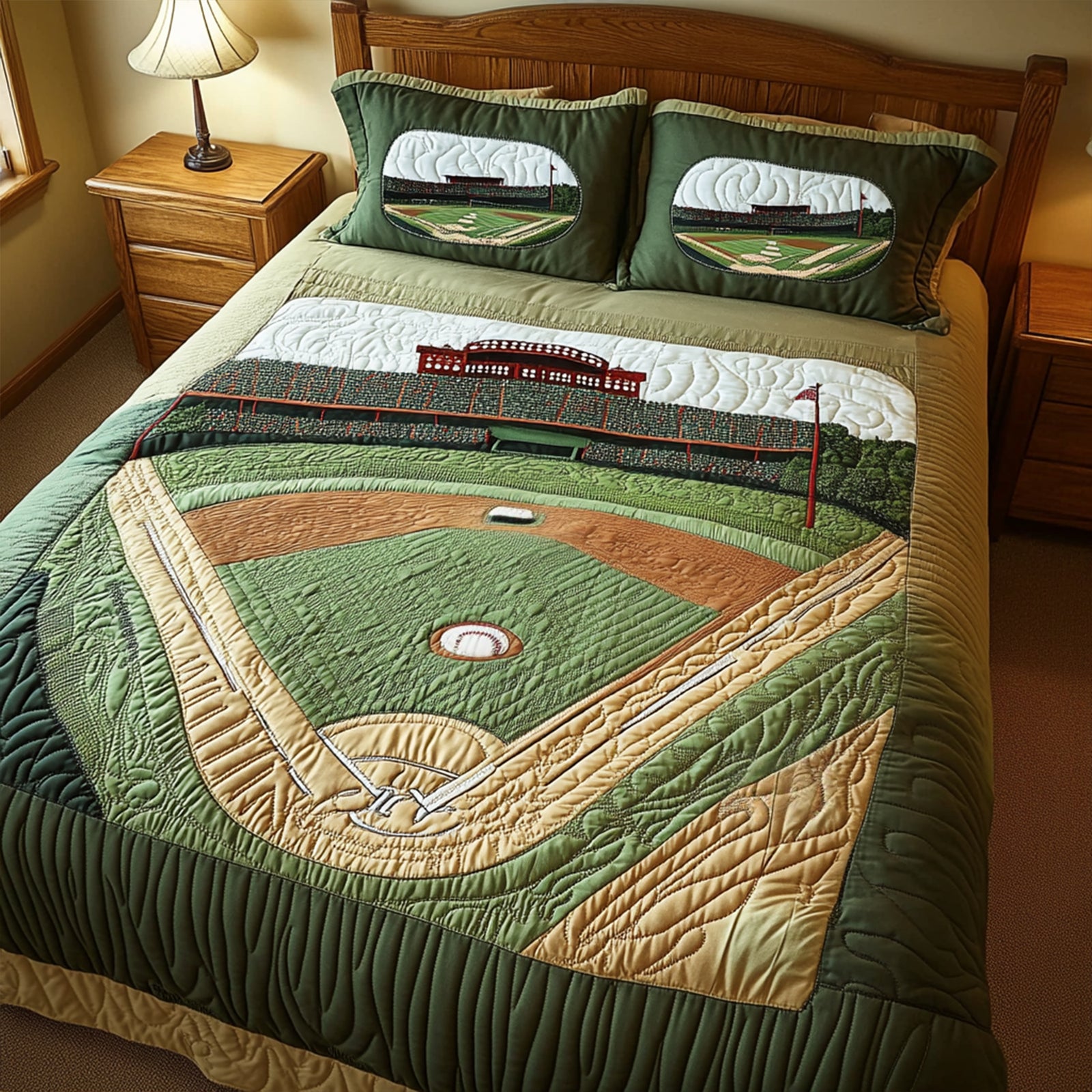 Baseball Stadium Quilt Bed Set - Gifts For Baseball Lovers 03TGLU100725 - Blanket - GoDuckee