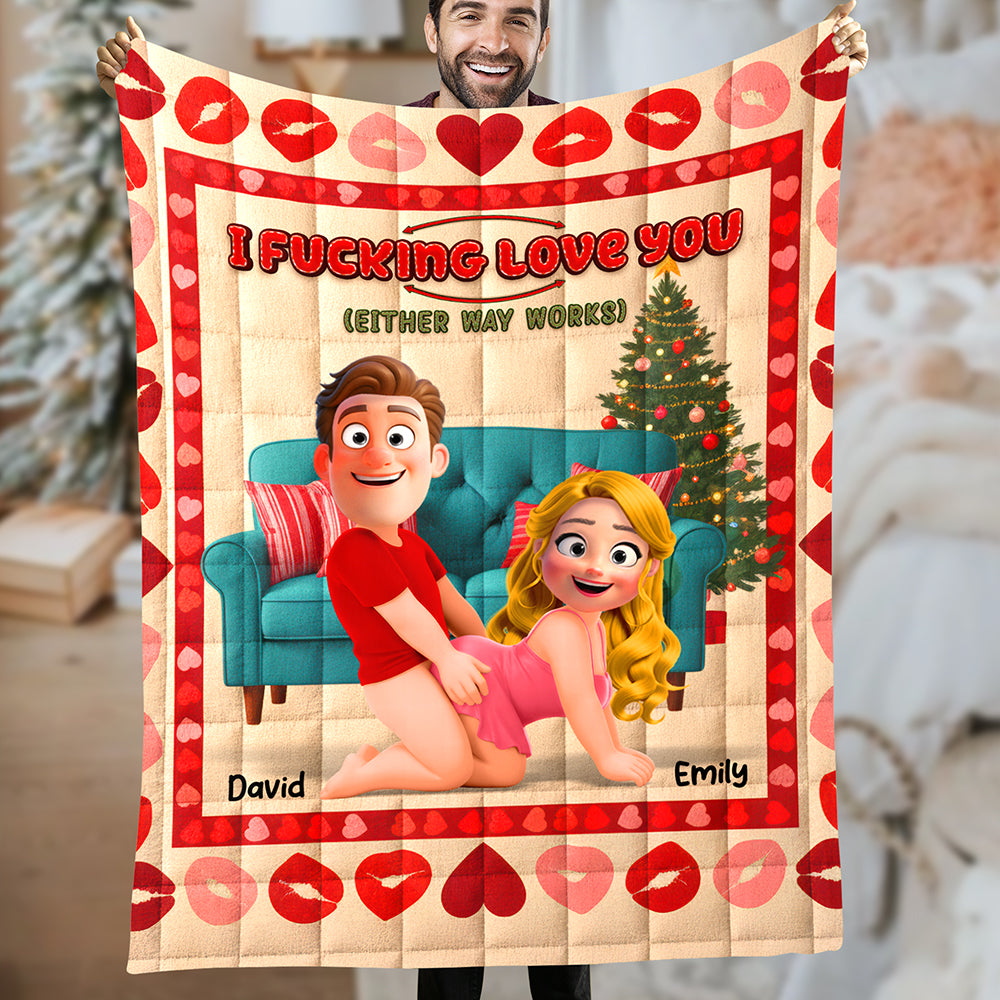 Naughty Couple Blanket - Personalized Gifts For Couple 03naqn011125 - Blanket - GoDuckee
