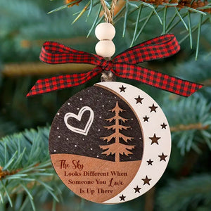 Christmas Tree Star Moon Ornament 06HUXX060924 Remembrance Memorial Ornament, 2 Layered Wooden Ornament - Ornament - GoDuckee