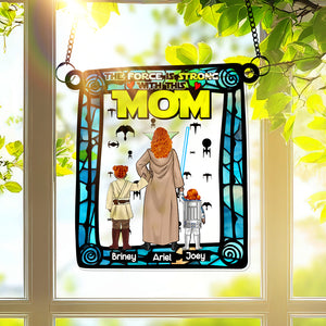Personalized Gifts For Mom Suncatcher Ornament Strong Mom & Her Little Ones 05XQLU270225HHHG - Ornament - GoDuckee
