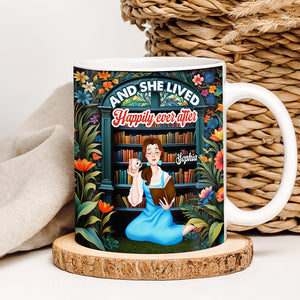 Personalized Gifts For Book Lovers Coffee Mug And She Lived Happily Ever After - Coffee Mugs - GoDuckee