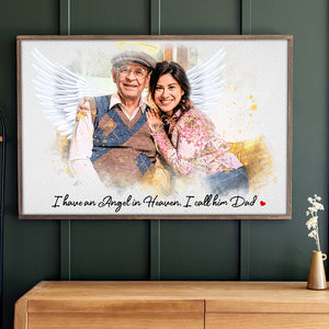 Custom Photo Gifts For Heaven Personalized Canvas Print I Have An Angel In Heaven - Canvas Print - GoDuckee