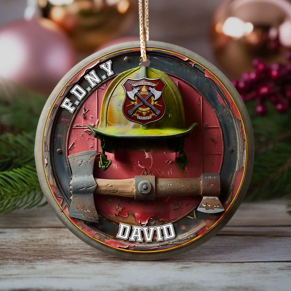 Personalized Gifts For Firefighter Ceramic Ornament 02ohlu301024 - Ornament - GoDuckee