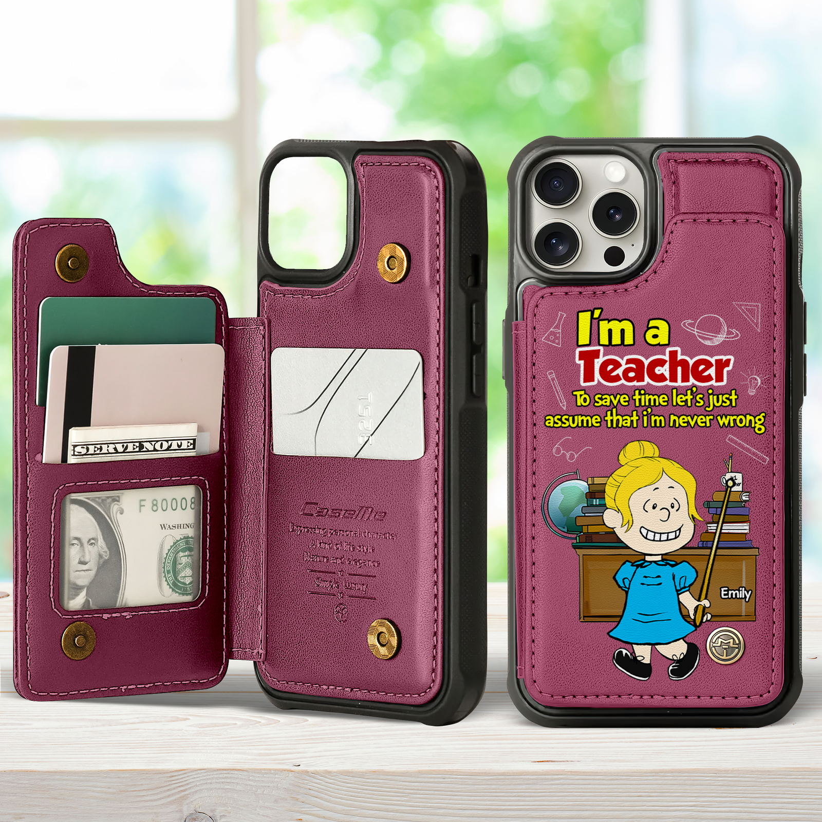 Personalized Gifts For Teachers Leather Flip Wallet Phone Case 02xqpu210225 - Phone Case - GoDuckee