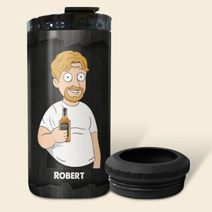 Drinking Man's Delight, He's Got My Back, Personalized 4-in-1 Can Cooler Tumbler, Gifts For Drinking Lovers, 01qhpo040723hh - Can Cooler - GoDuckee