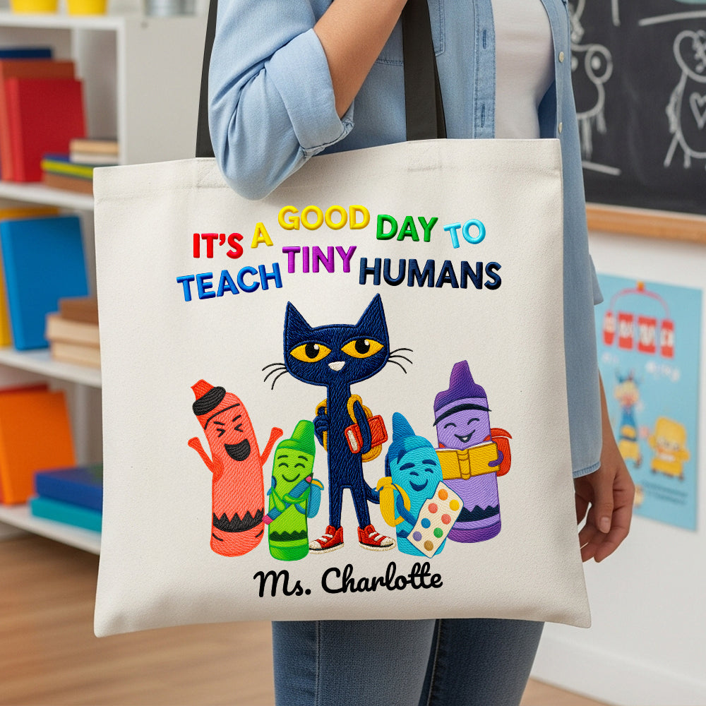 Cat Teacher Tote Bag Personalized Gifts For Teacher 03PGDT010725 - Tote Bags - GoDuckee