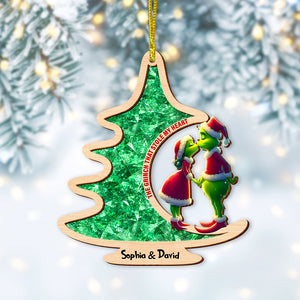 Personalized Gifts For Couple Christmas Ornament 02xqtn181124 Christmas Tree Couple Kissing - Ornament - GoDuckee