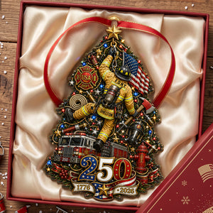 Firefighter 250th Anniversary USA Ornament - Personalized Christmas Gifts 01nata250826