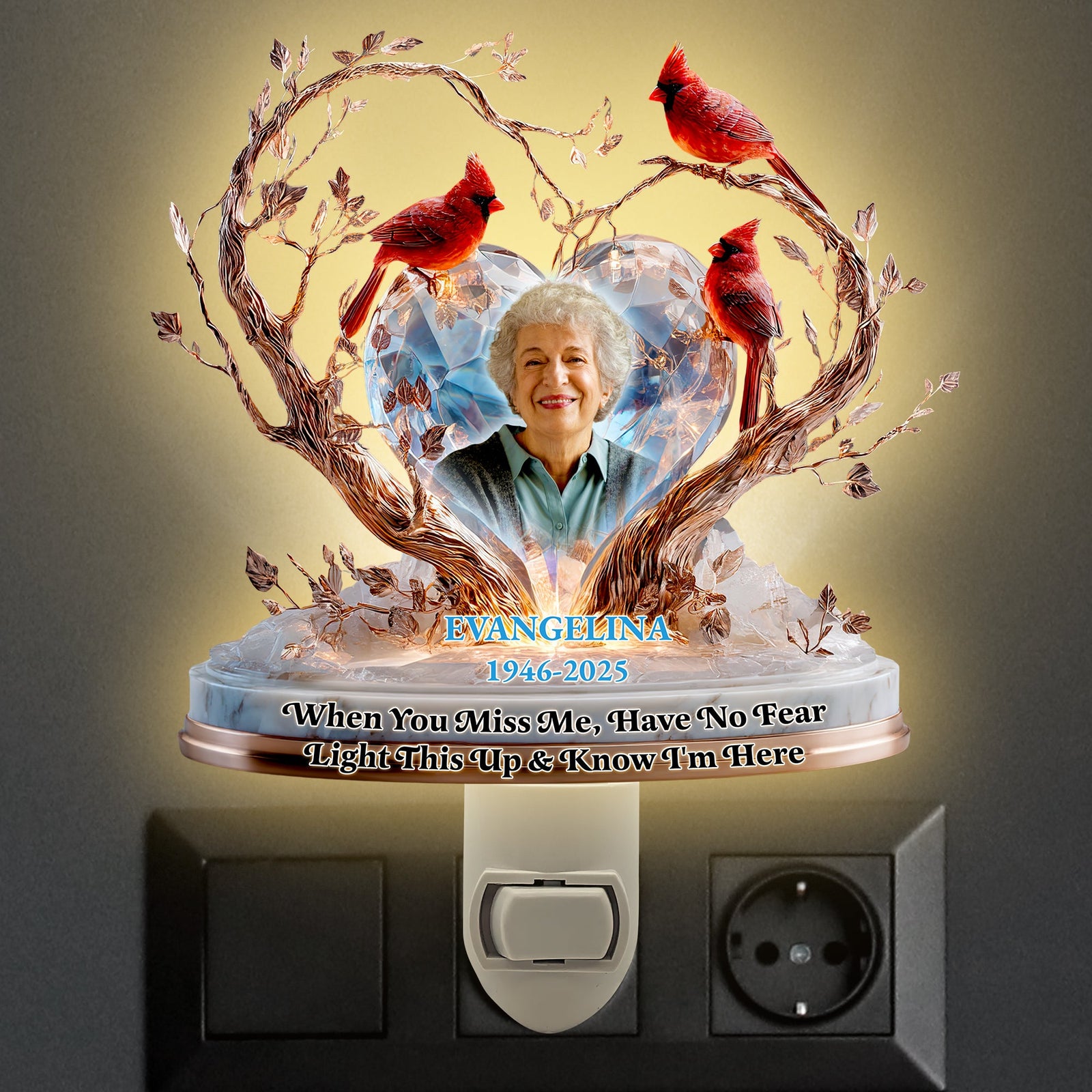Memorial Heaven Acrylic Night Light Custom Photo Gifts For Heaven 02TGDT060625 - Night Light - GoDuckee