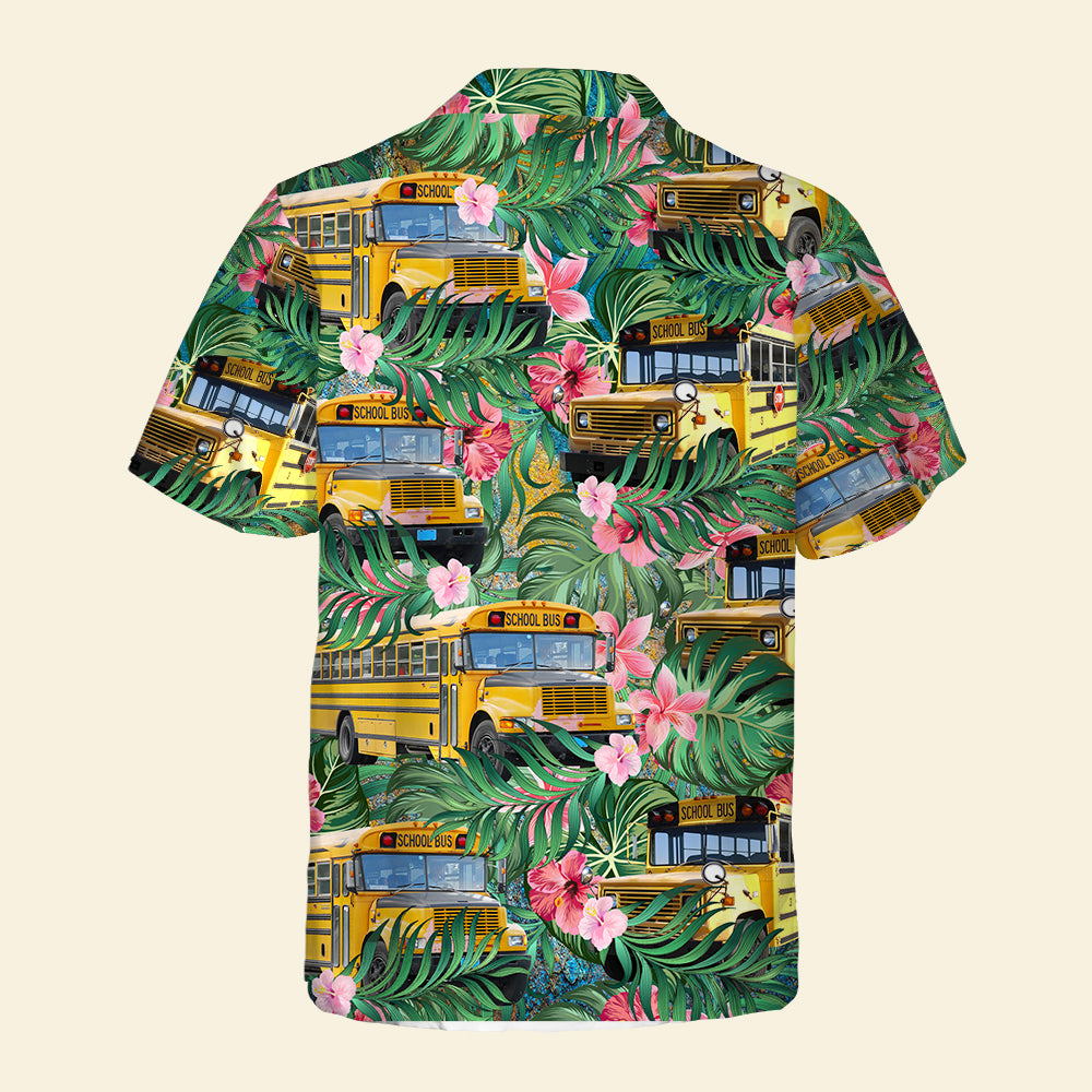 School Bus Drive Duck Hawaiian Shirt - Bus & Duck Pattern - GoDuckee