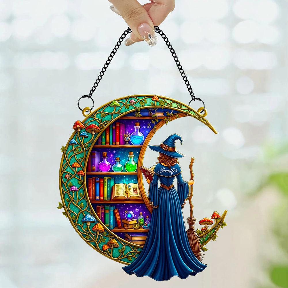 Bookshelf Moonlight Suncatcher Ornament Personalized Gifts for Book Lovers 01TODT010825 - Ornament - GoDuckee