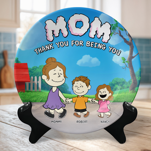 Personalized Gifts For Mom Ceramic Round Plate 08napu030425 - Ceramic Round Plate - GoDuckee