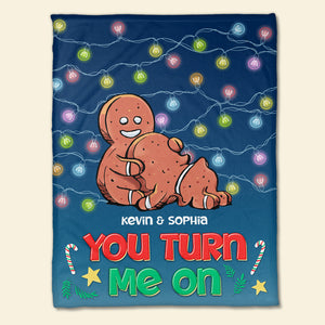 You Turn Me On, Personalized Blanket, Funny Couple Gifts - Blanket - GoDuckee