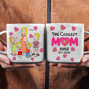 The Coolest Mom Ever Marble Mug - Personalized Gifts For Mom 01KAQN030425PA - Marble Mug - GoDuckee