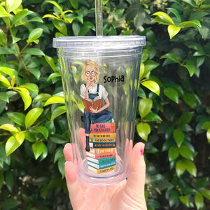A Lovely Place To Be Personalized Acrylic Tumbler Gift For Book Lover / Gift For Girl - Tumbler Cup - GoDuckee