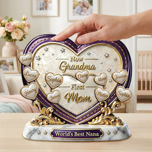 First Mom Now Grandma Acrylic Plaque - Personalized Gifts For Grandma and Mom 01tymg040326 - Shaped Plaques - GoDuckee