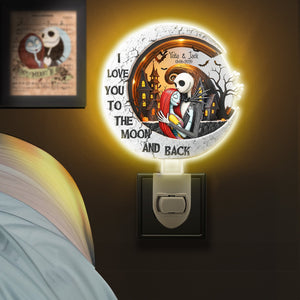 Spooky Moon Night Acrylic Night Light Personalized Gift For Couple 02QHLU230525 - Night Light - GoDuckee