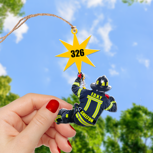 Personalized Gifts For Firefighter Christmas Suncatcher Ornament 03ACQN230924 - Ornament - GoDuckee