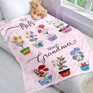 Personalized Gifts For Grandma Blanket, Flower Garden 02KALU140924 - Blanket - GoDuckee