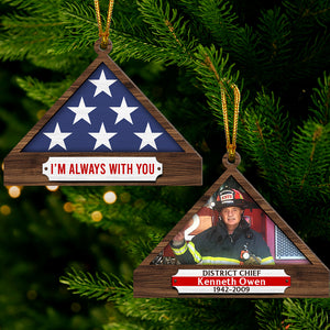 Personalized Memorial Ornament For Hero, Folded Flag 01qhqn241024 - Ornament - GoDuckee