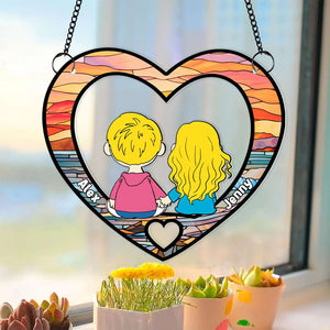 Personalized Gifts For Couple Suncatcher Ornament 02OHMH061224HG - Ornament - GoDuckee