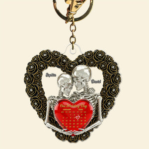 Skull Couple Keychain - Personalized Gifts For Couple 04ohqn260625 - Keychains - GoDuckee