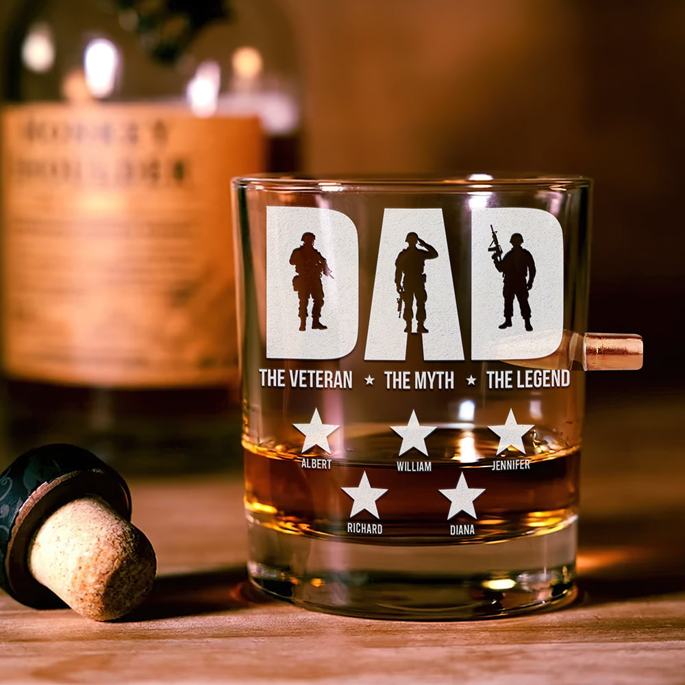 Veteran Dad Bullet Glass - Personalized Gifts For Dad 05acqn170525 - Bullet Glass - GoDuckee