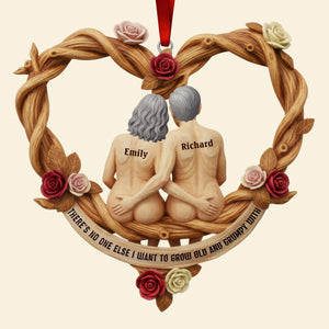 Old Couple Together Wood Ornament- Personalized Gifts For Couples 04OHQN211125 - Ornament - GoDuckee