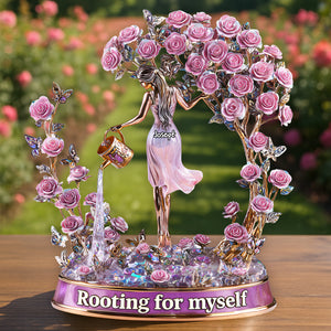 Rooting For Myself Acrylic Plaque - Personalized Gifts For Garden Lovers 05tglu170525 - Shaped Plaques - GoDuckee