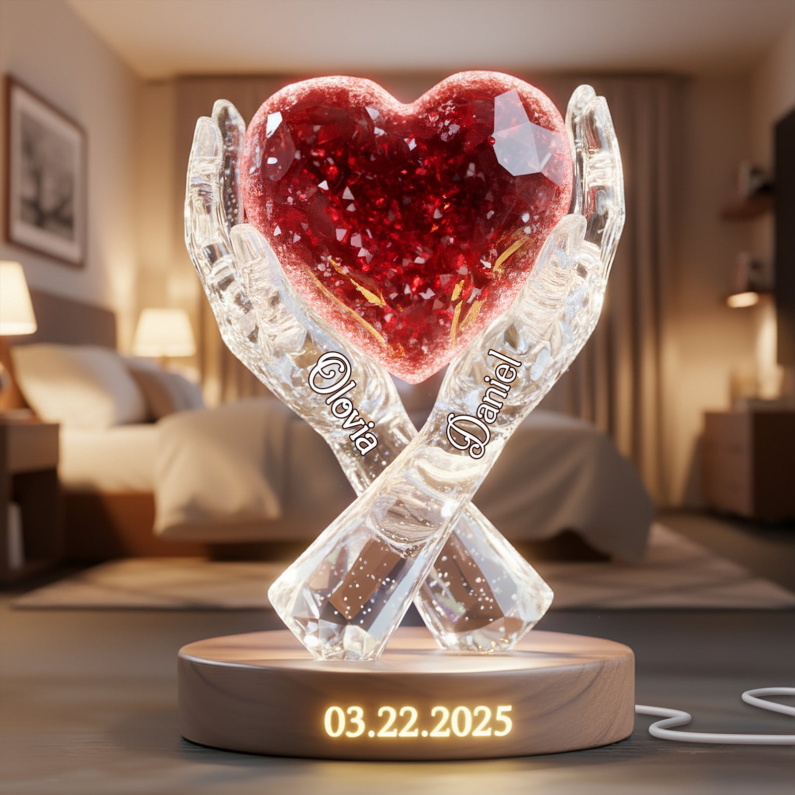 Heart Of Love Acrylic Light Box - Personalized Gift For Couples 06HYLU151225 - Light Box - GoDuckee