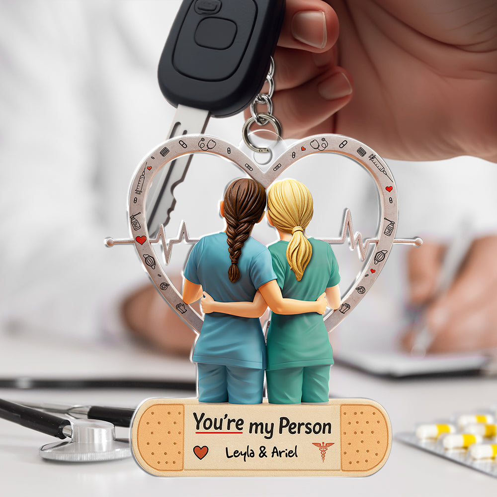 Nurse Besties Acrylic Keychain - Personalized Gifts For Nurse Colleague 02QHLU290525 - Keychains - GoDuckee