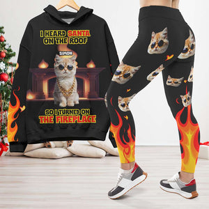 Personalized Custom Photo Gifts For Pet Lovers Combo 3d Shirt & Legging, Fireplace 04TGLU281024 - AOP Products - GoDuckee