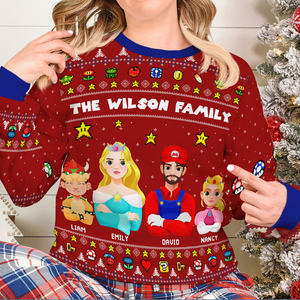 Personalized Gifts For Family Ugly Sweater, Family Game Lover 01napu290824pa - Ugly Christmas Sweater - GoDuckee