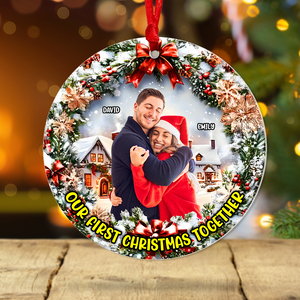 Custom Photo Gifts For Couple Christmas Ornament First Christmas 01xqpu100924 - Ornament - GoDuckee