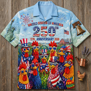 Whimsical Chicken Squad 250 America Hawaiian Shirt - Personalized Gifts For Chicken Lovers 02qhtn200626