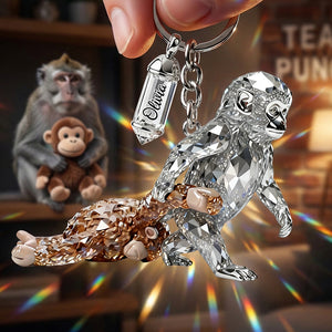 Monkey Punch Viral Acrylic Tag Keychain - Personalized Gifts For Monkey Lovers 04tgdt060326 - Keychains - GoDuckee
