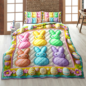 Gifts For Easter Rabbit Quilt Bed Set 02KAQN050225 - Blanket - GoDuckee
