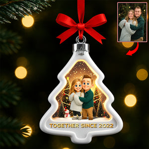 Cartoon Style Christmas Ornament - Custom Photo Gifts For Couple 06pgqn200825 - Ornament - GoDuckee