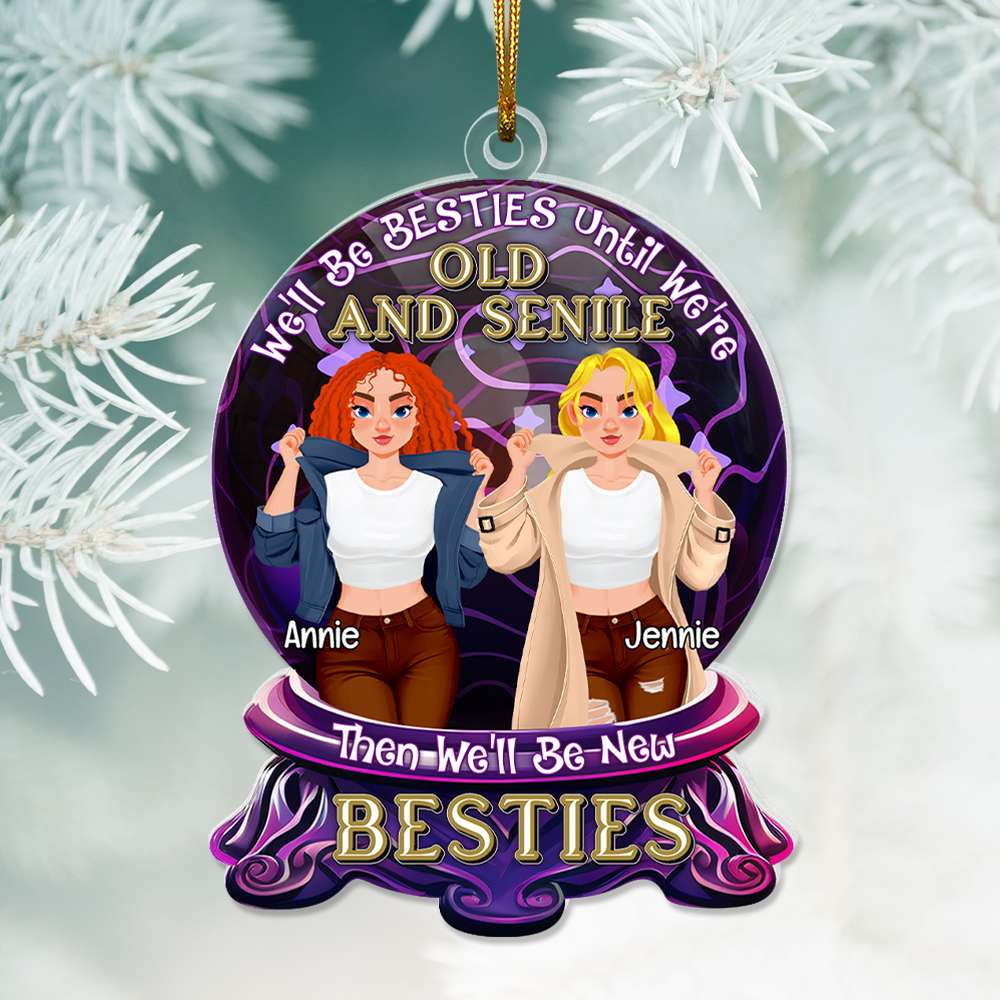 Personalized Gifts For Besties Acrylic Ornament, Christmas Crystal Ball 01TGLU081124PA - Ornament - GoDuckee