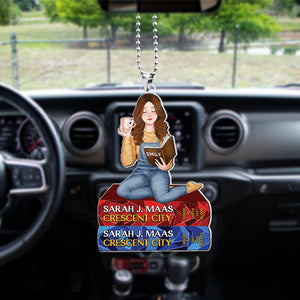 Personalized Gifts For Book Lovers Car Ornament Pretty Reading Girl 03hupu040324pa - Ornaments - GoDuckee