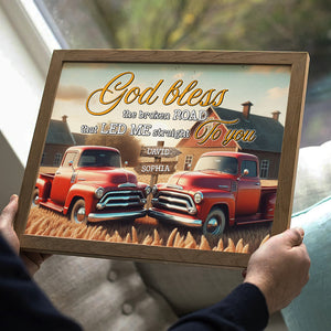 Personalized Gifts For Couple Canvas Print 03ohtn111224 God Bless The Broken Road That Led Me Straight To You - Poster & Canvas - GoDuckee