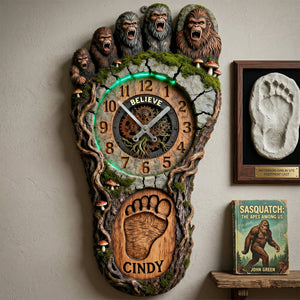 Bigfoot Hanging Wall Clock - Personalized Gifts 01hutn240326 - Hanging Wall Clock - GoDuckee